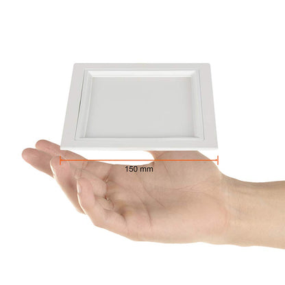 Construlita Lámpara LED de Techo Empotrado, 12 W, Luz Cálida 3 000 k, Color Aluminio, 127 - 220 Volts, Downlight LED, 1090 lm