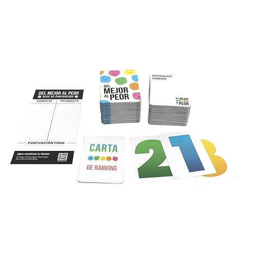 NOVELTY CORP. Juego de Cartas del Mejor al Peor, para mas de 2 Jugadores a Partir de 8 años, 30 Minutos por Partida
