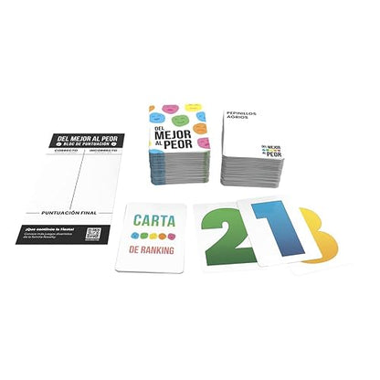 NOVELTY CORP. Juego de Cartas del Mejor al Peor, para mas de 2 Jugadores a Partir de 8 años, 30 Minutos por Partida