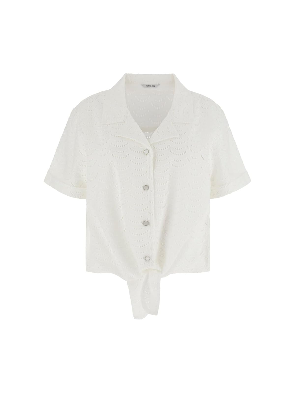 Guess Blusa Sharon de Manga Corta con ojillos