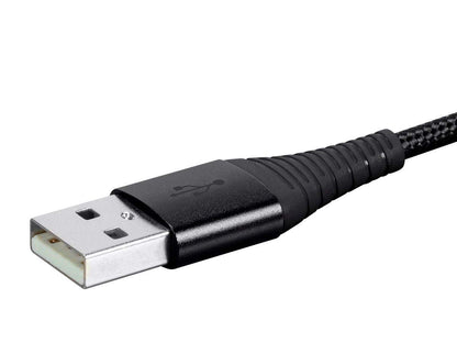 Monoprice USB 2.0 Micro B to Type A Charge & Sync Cable - 6 Feet - Black Nylon-Braid, Durable, Kevlar-Reinforced - AtlasFlex Series
