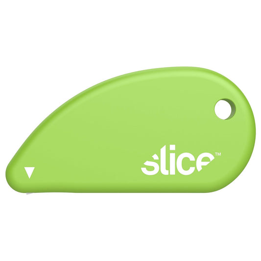 Slice 00100 - Cortador de seguridad de cuchilla de cerámica, abre el embalaje de la cubierta, cortador de cupones, recortar fotos, álbumes de recortes, se adapta a llaveros, verde