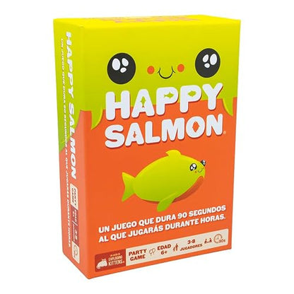 Happy Salmon Exploding Kittens, Juego de Cartas Divertido, 3-8 Jugadores