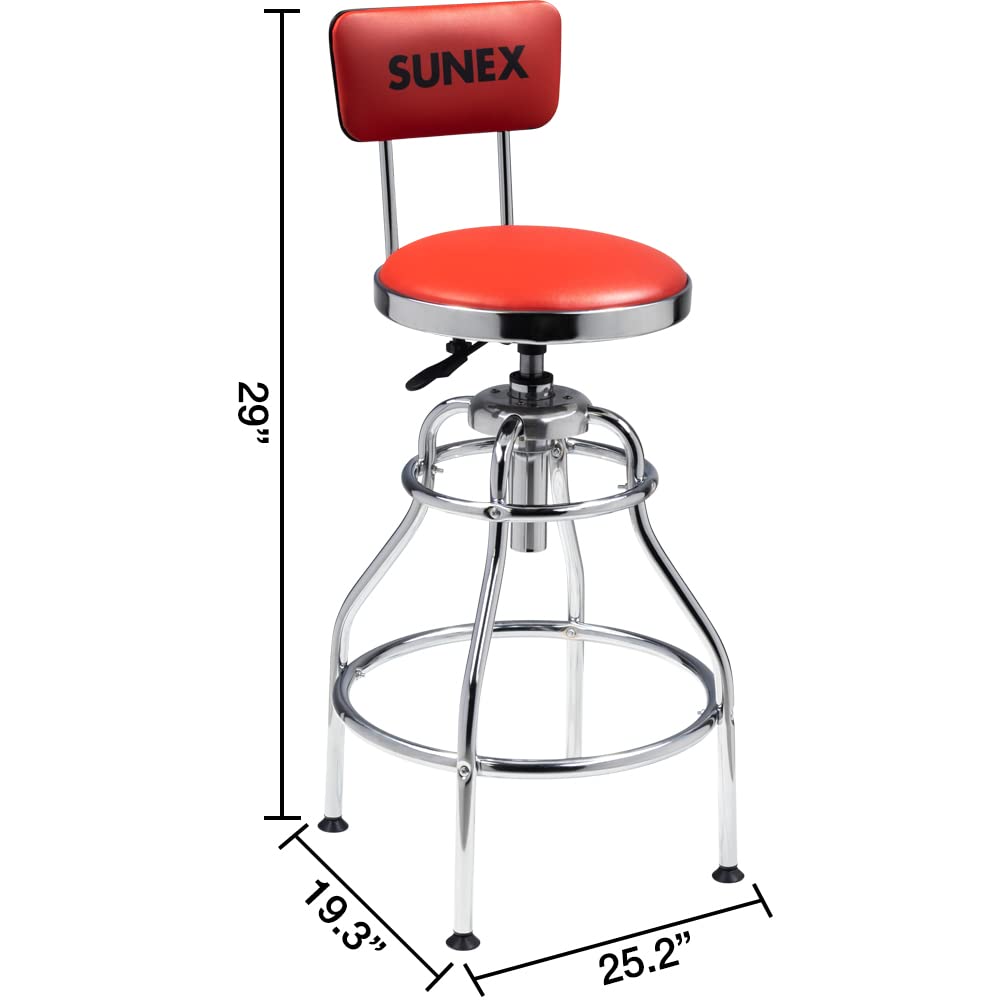 Sunex 8516 Hydraulic Shop Stool, Chrome
