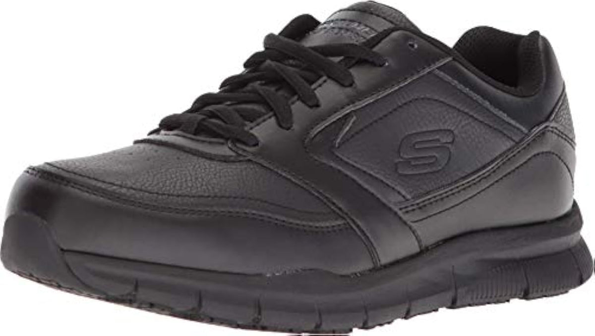 Skechers Nampa-Wyola Zapatos de Trabajo Antideslizantes para Mujer - 26.0 cm - Negro (Black Polyurethane)