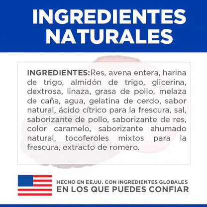 Hill's Science Diet Premios para Perro Sabor Res 200G | Premios Hill's para perro, carne de res, digestión saludable, sistema inmunológico fuerte, omega-6 y vitamina E