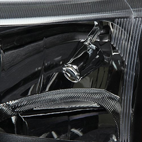 DNA Motoring HL-OH-CS03-4P-BK-AM Faros Delanteros Negros Ámbar para Chevy Silverado 2003-2006