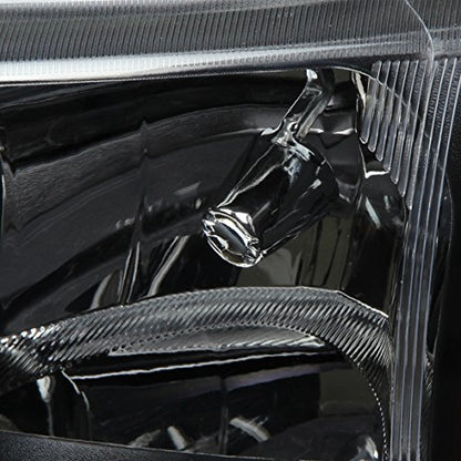 DNA Motoring HL-OH-CS03-4P-BK-AM Faros Delanteros Negros Ámbar para Chevy Silverado 2003-2006