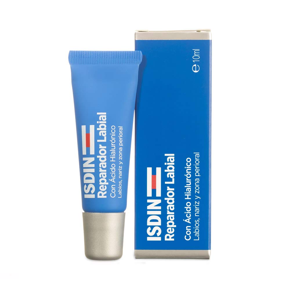 ISDIN Fotoprotector Fusion Water SPF 50, Protector Solar Facial de fase acuosa para uso diario, Textura ultra ligera, 50 ml + reparador labial fluido con acido hialuronico. protege y repara los labios