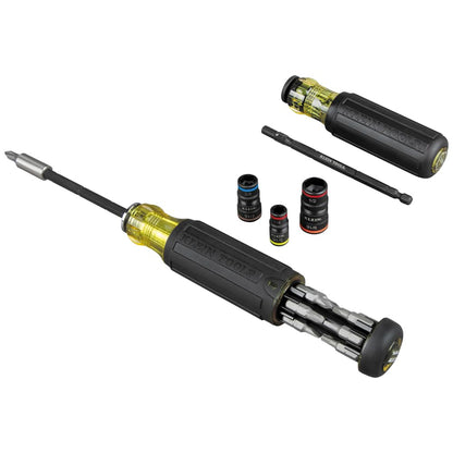Klein Tools 80083 Kit de destornillador de impacto con juego de llaves de impacto SAE 7 en 1 y destornillador de longitud ajustable de múltiples puntas 14 en 1, 2 piezas