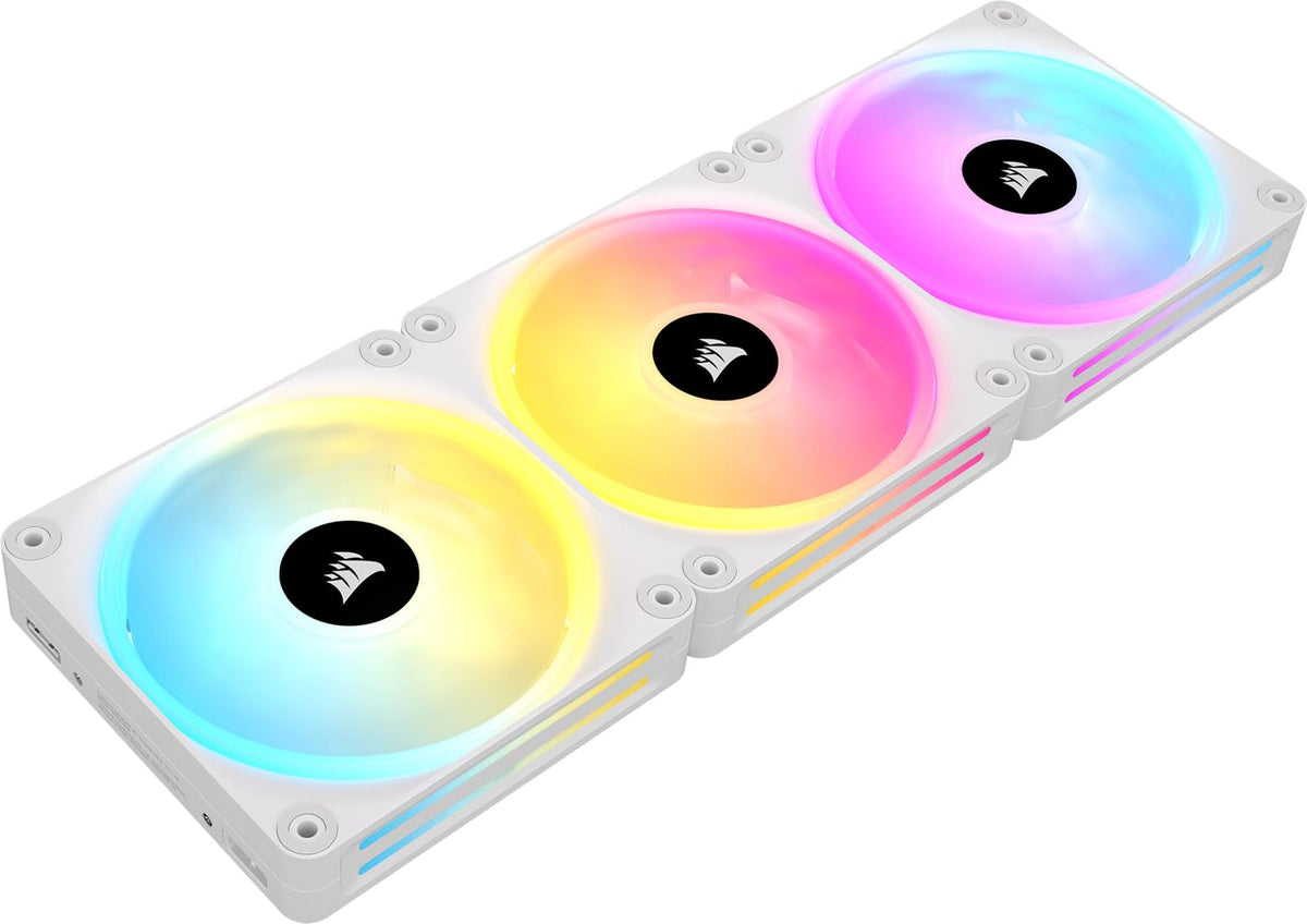 Corsair iCUE Link QX140 RGB Ventilador para PC con Cúpula Magnética - Triple (120 mm) - Blanco