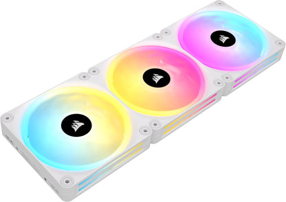 Corsair iCUE Link QX140 RGB Ventilador para PC con Cúpula Magnética - Triple (120 mm) - Blanco