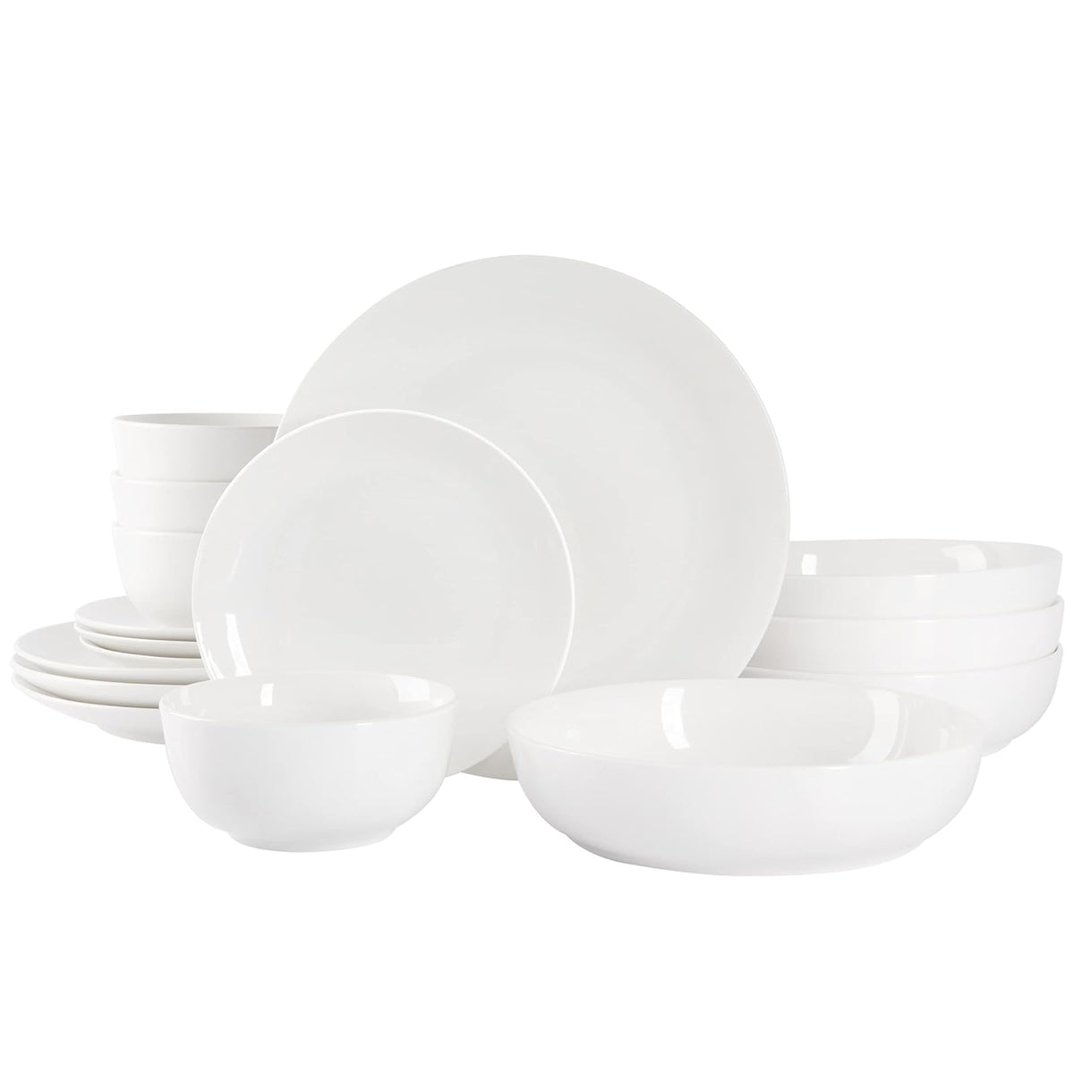 Gibson Home Oslo Juego de Vajilla de Porcelana 16 Piezas Blanco - Blanco (Gracious Dining) - Service for 4 (16pcs) - Juego de vajilla