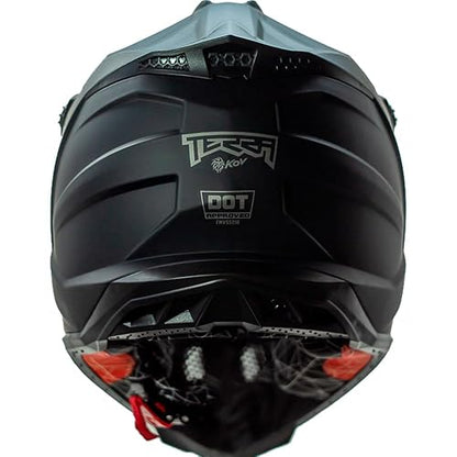 KOV Casco Terra Cross Negro Mate Solid Off-Road para Motocross Dot