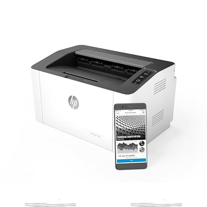 HP Impresora Laser 107w, Láser, Impresión en Negro, Wi-Fi, USB, Impresión y escanéo Smart App, Apple Air Print, Bandeja de 150 Hojas, Pantalla LED (4ZB78A)