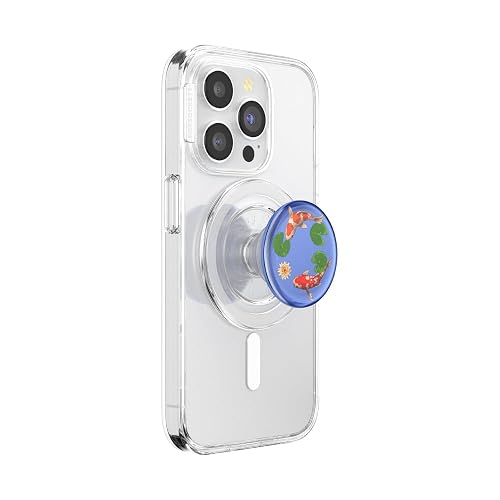 PopSockets - Empuñadura para teléfono MagSafe con Soporte, Soporte magnético, Parte Superior Intercambiable, sujeción Segura para iPhone MagSafe, teléfono y Tablet, Koi Pond