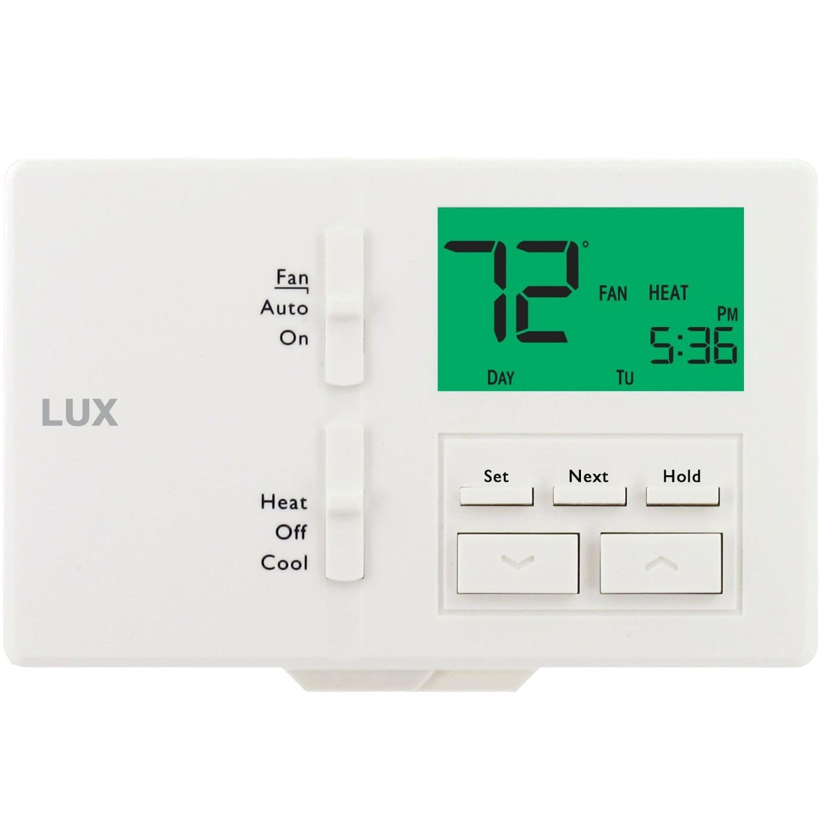 Lux LTX100E Termostato programable de 7 días; 1 Calor, 1 frío