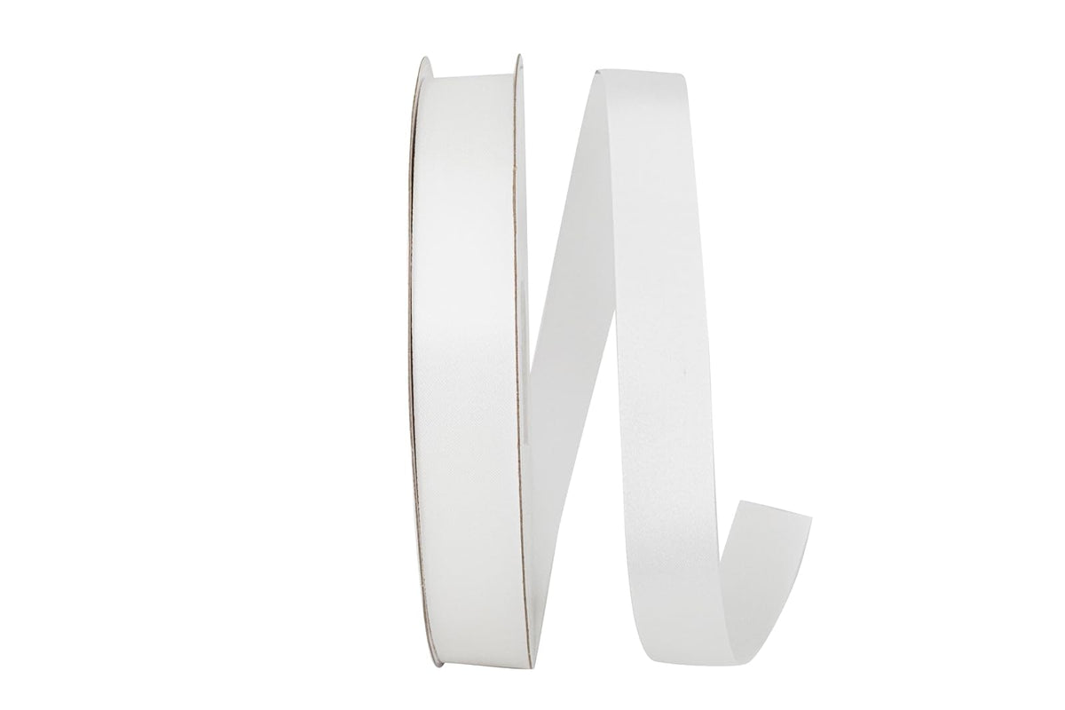 Reliant Ribbon Cinta de satén Allure Sfs de una sola cara, 2,2 cm x 100 yardas, color blanco