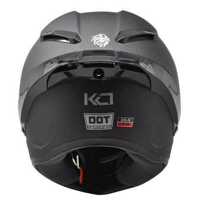 KOV Casco para Moto Integral KC1 Certificado Dot Estilo Carbono Deportivo (L)