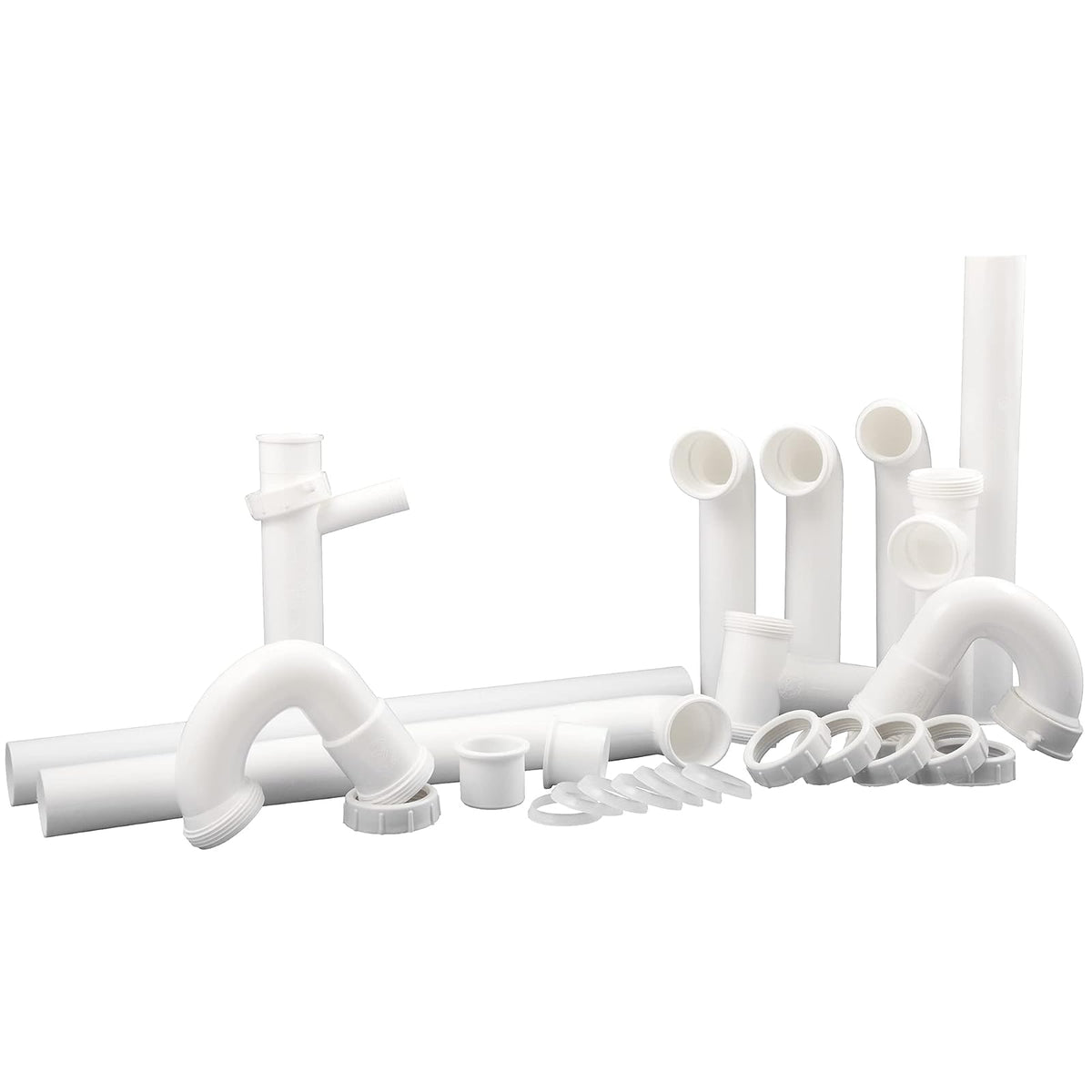 Waxman PlumbCraft 7027010N Kit completo de reparación de desagüe para fregadero de cocina, varios tubos de drenaje de cocina para reparaciones a áreas problemáticas, montaje de drenaje para múltiples
