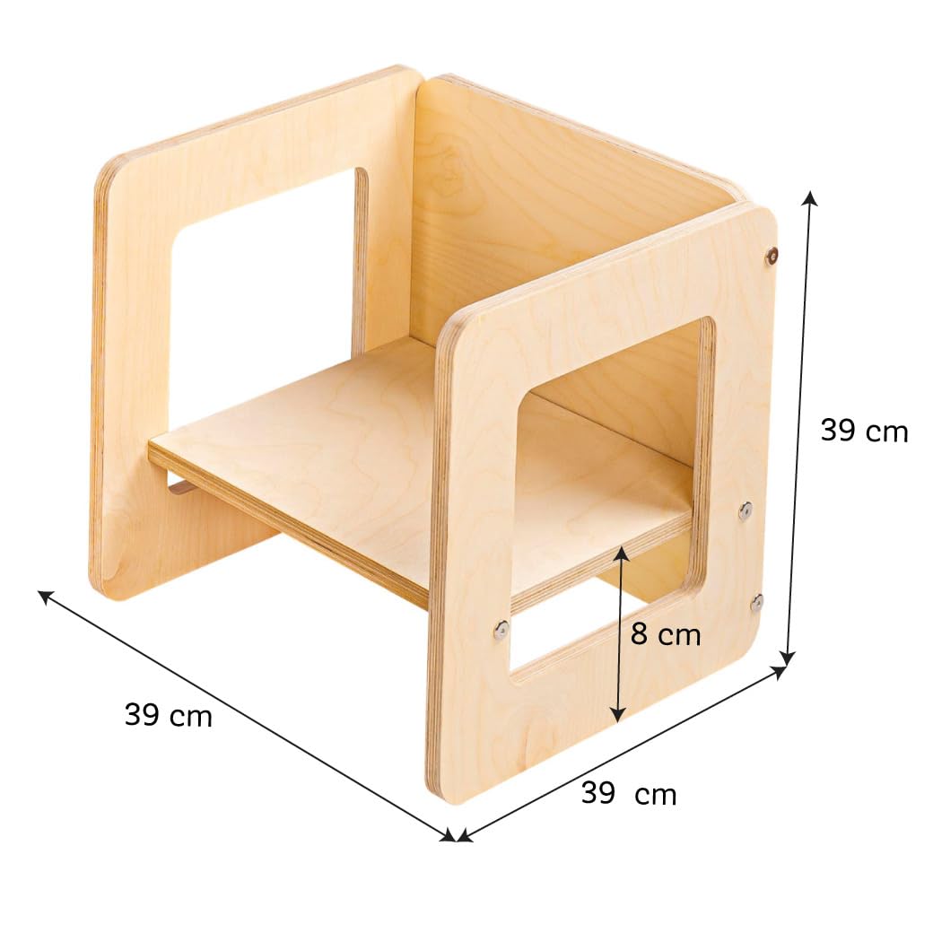 DUDUK Silla Evolutiva de 3 Alturas para Niños y Niñas – Ajustable, Ligera y Estable – Ideal para Juegos, Lectura y Actividades Montessori