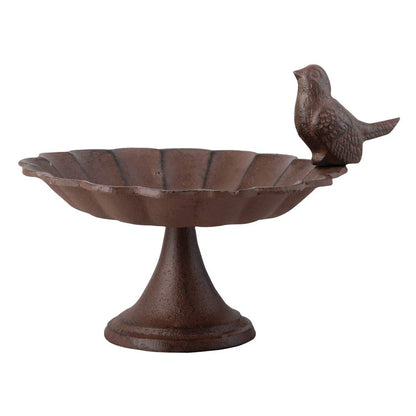 Esschert Design FB164 Pedestal de Hierro Fundido para pájaros, pequeño, café Antiguo