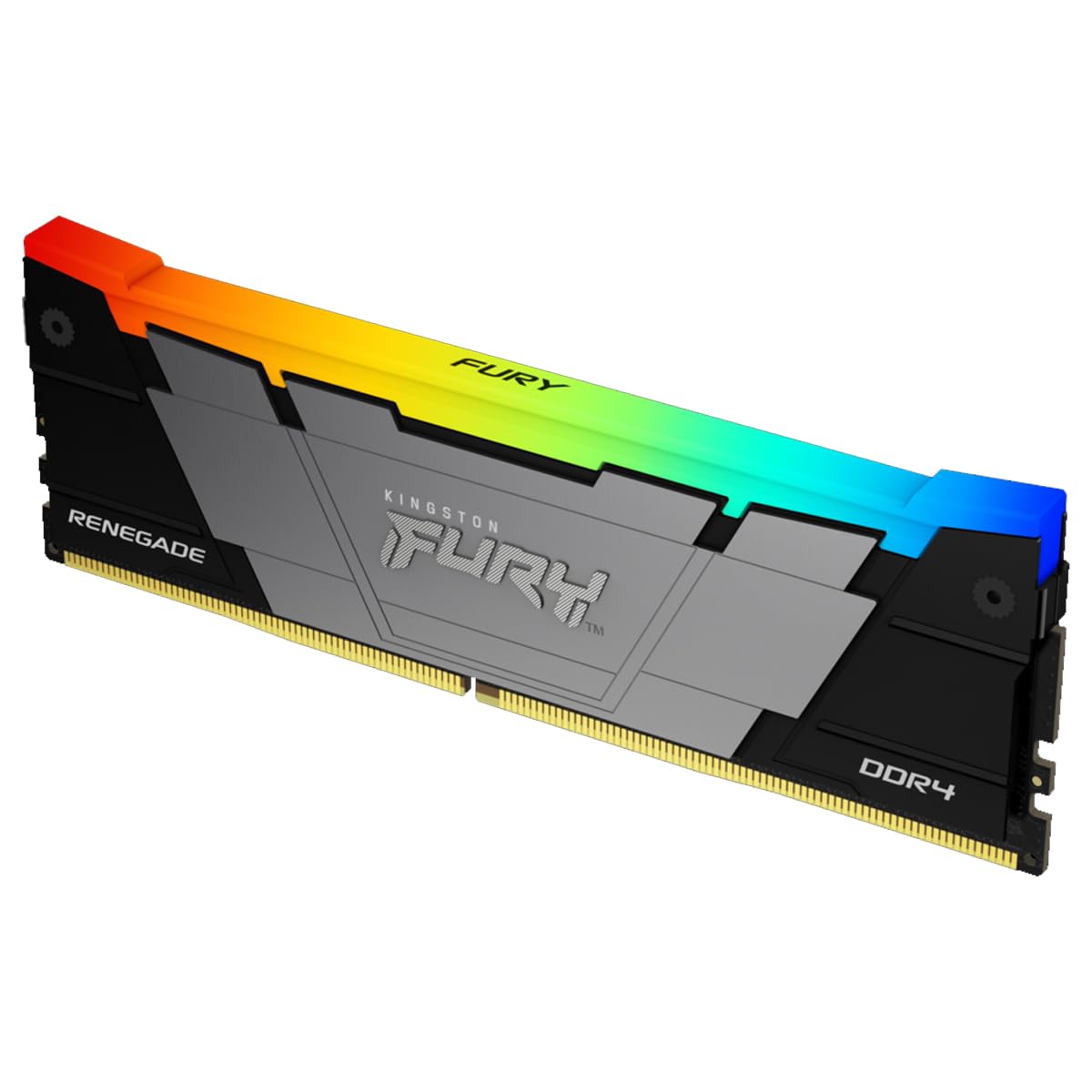 Kingston Fury Renegade Black RGB DDR4, Memoria Gamer para PC, Capacidad: 16GB, Frecuencia: 3600MT/s, Latencia: CL16, Factor de Forma: DIMM 288-Pin, Color: Negro/RGB, KF436C16RB12A/16