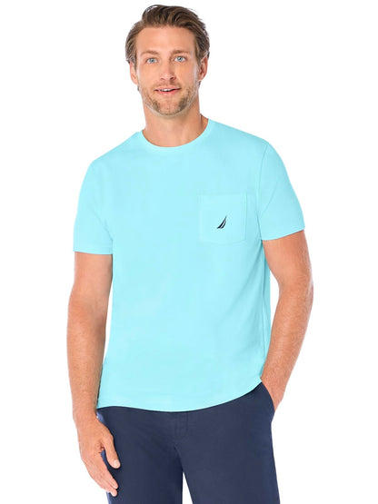 Nautica Playera con Bolsillo para Hombre - CH - Azul aguamarina brillante.
