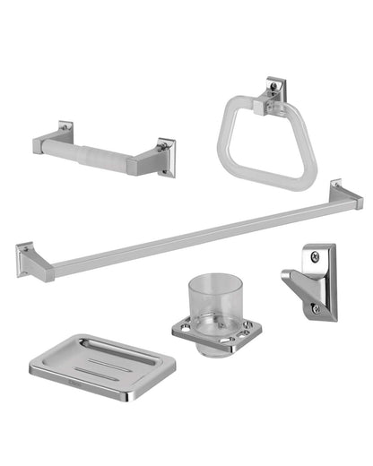 Dica 4200TS Juego Completo de Accesorios de 6 Piezas para Baño, Acabado en Cromo