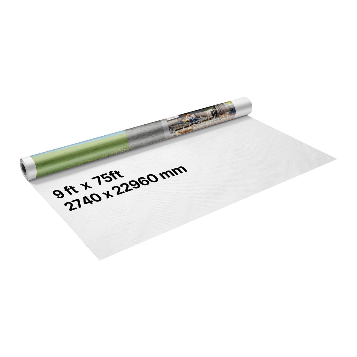 VEVOR Barrera de Vapor, 2,7 x 22,86 m, Pantalla Impermeabilizante de Plástico, 0,13 mm de Grosor, Bloquea la Humedad a Través de las Paredes, para Construcción y Renovación de Edificios, Blanco