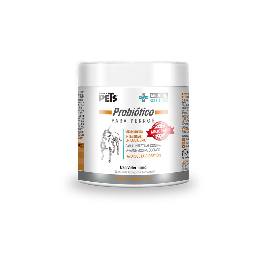 Lomas Medical Solutions Kit Salud Digestiva y Bienestar para Perros Aceite de Salmón Omega 3 + Probiótico + Plato 16 oz (Colores Surtidos)