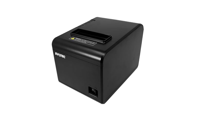 EVOTEC Impresora Térmica EV-3005 - Impresora USB Monocromática para Negocios, Velocidad de 35 Páginas por Minuto - Color Negro, 15 x 15 x 15 cm