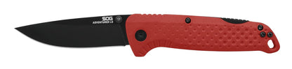 SOG ADVENTURER LB/3.5 pulgadas hoja 5CR15MOV/rojo + BLK/BLISTER PACK | 5CR15MOV, paquete de ampollas