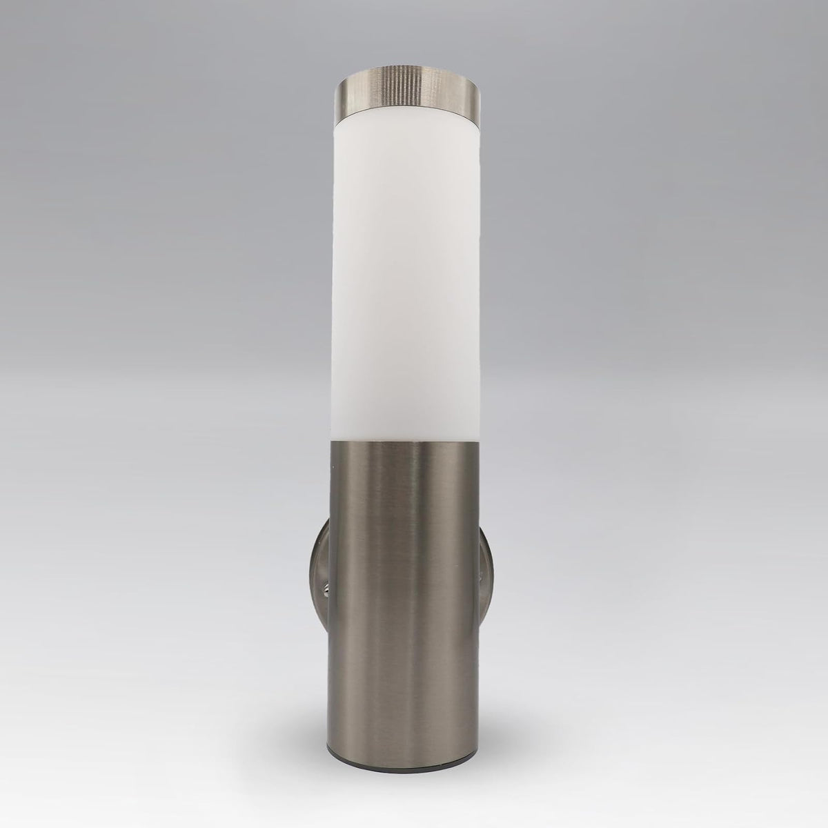 Luminaria de Pared Artlite Cilindrica, Acero Inoxidable IP54 Resistente a uso en Exterior, Base E26/E27, Satín, Apertura de 360°