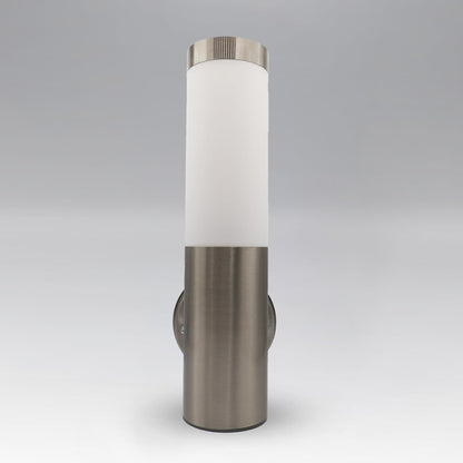 Luminaria de Pared Artlite Cilindrica, Acero Inoxidable IP54 Resistente a uso en Exterior, Base E26/E27, Satín, Apertura de 360°