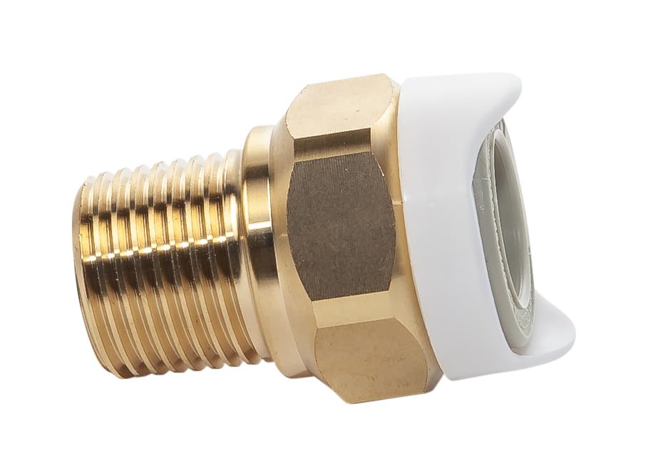 Whale WX1513 Adaptor, Connects 15mm Tubing to ½-in. NPT Male, Brass, Quick-Connect