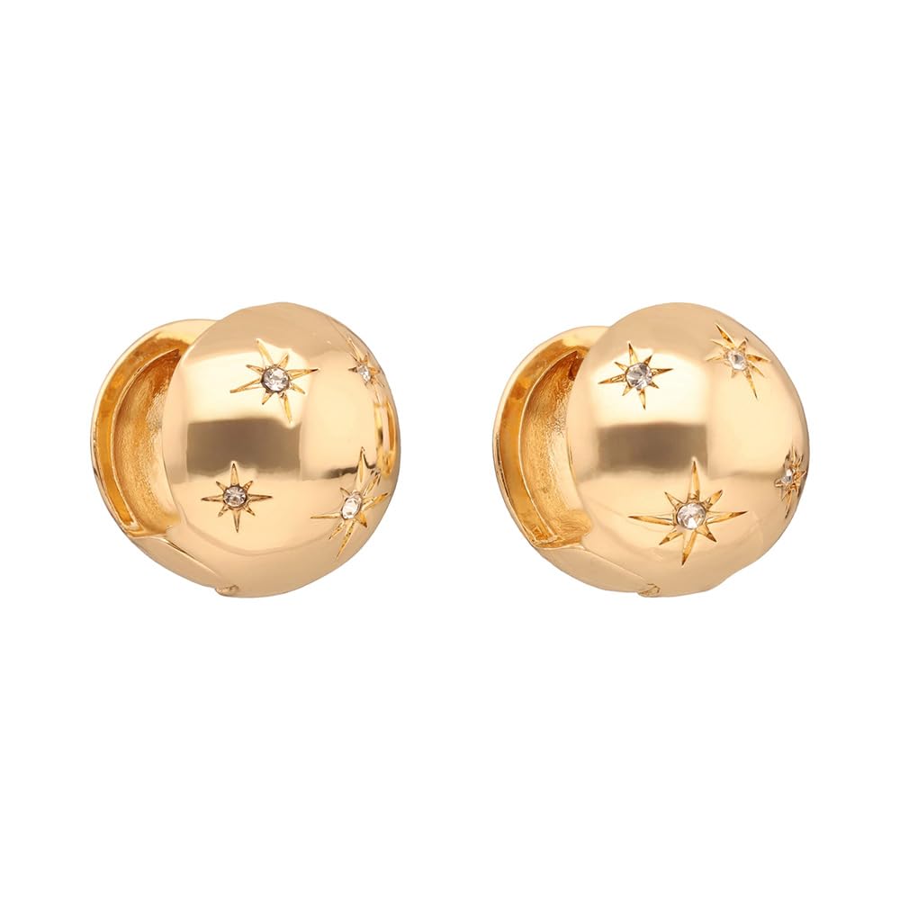 Anne Klein Aretes Botón Dorado Shimmer & Shine | Circular, 1 par, cierre poste, pequeño