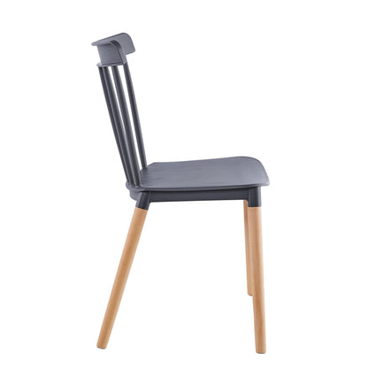 Midtown Concept 4 Sillas de Comedor French Modernas y minimalsitas con Patas de Madera Grey - 81.5 CM X 51 CM X 43 CM