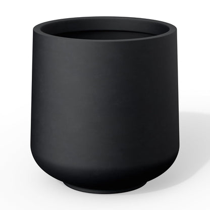 Kante Macetero Redondo de Concreto para Interior y Exterior - 11.6" D - Negro -