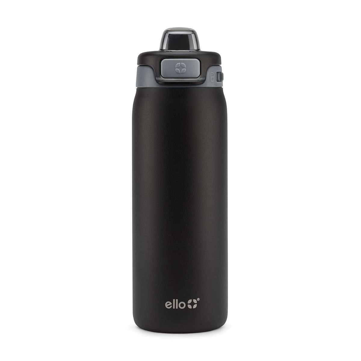 Ello Kids Pop & Fill Botella de Agua Infantil de Acero Inoxidable - Negro (Tonal Black)