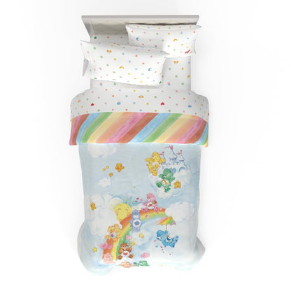 Franco Care Bears x Universal Monsters Juego de Ropa de Cama Reversible, 7 Piezas - Care Bears - Cuida mucho - 4 Piece Twin Size