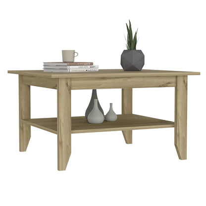 Espacio Klik Mesa de Centro Essential armable, Color Duna, Dimensiones 80 Largo X 70 Ancho X 45 Alto cm, Estilo contemporáneo, con un entrepaño