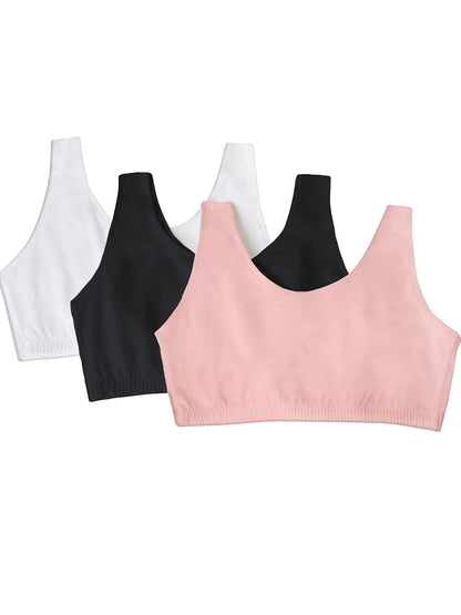 Fruit of the Loom Brasier Deportivo de Algodón para Mujer - Rosa - Negro - Blanco - 42