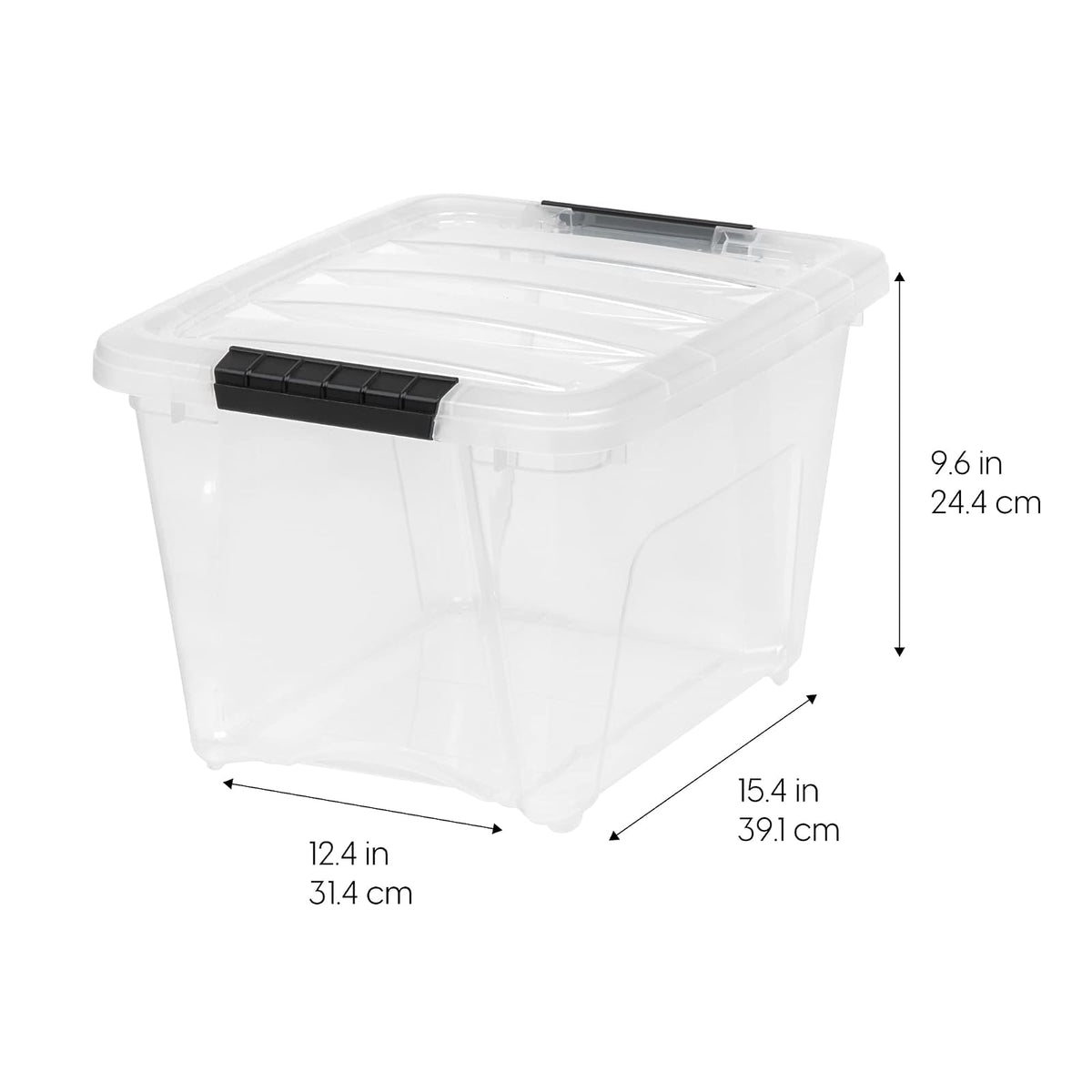 IRIS USA 6 Contenedores de 19 Qt con Tapa, Transparentes | Diseño transparente para ver el contenido fácilmente. Ideal para ropa de cama, decoración y clóset. Diseño anidable.