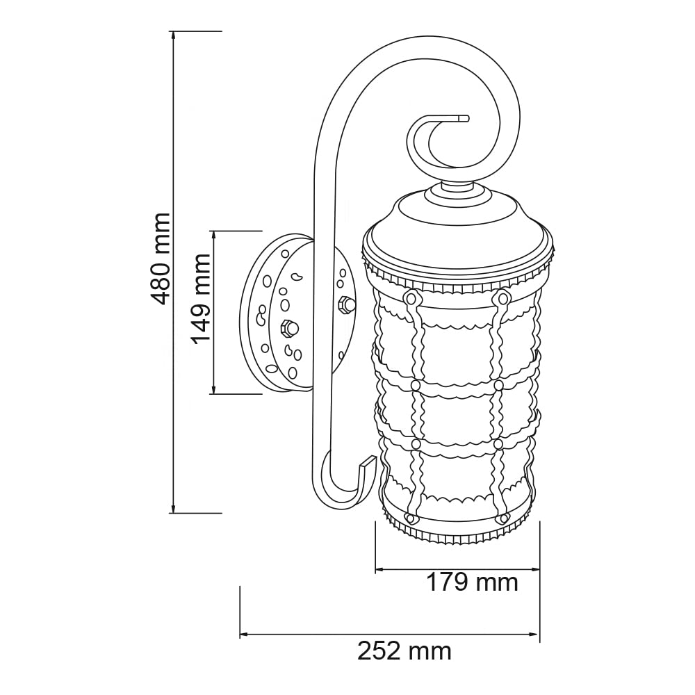 Tecnolite FTL-4100/BA Farol de Pared, Pantalla Cristal Seady