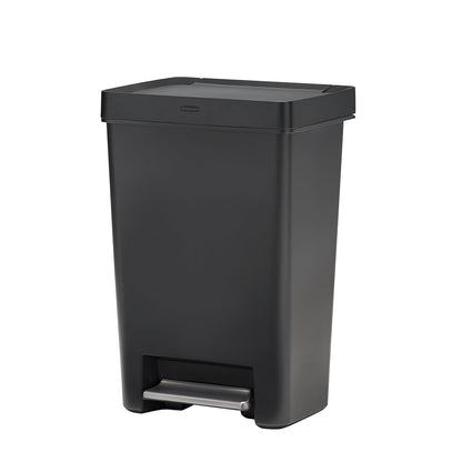 Rubbermaid Premier® Series II – Contenedor con Pedal para Residuos, Bote con Cierre Silencioso y Seguro que Mantiene la Tapa Abierta o Cerrada, Capacidad de hasta 47 L, Gris Carbón 2129978