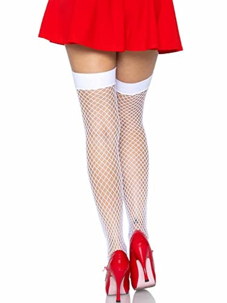 Leg Avenue - Pantalones altos para enfermeras de rejilla para mujer