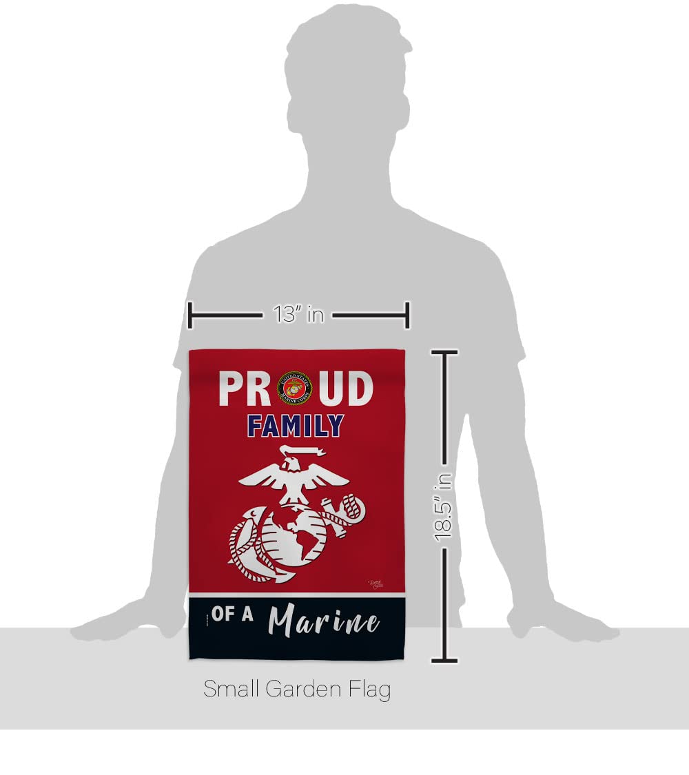 Breeze Decor Bandera de jardín de la familia orgullosa de las Fuerzas Armadas del Cuerpo de Marines USMC Semper Fi de los Estados Unidos de América, Militar de veteranos de jubilación oficial para la casa de jubilación, regalo de doble cara, fabricado en 