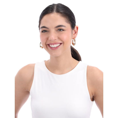 Nine West Aretes Color Dorado Metal Ear 2 En Forma Varias De Terminado Brillante para Mujer