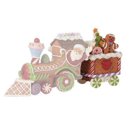 Enesco Jim Shore Heartwood Creek Gingerbread - Figura de Tren de Navidad de Resina de Piedra Pintada a Mano, Cifras de Papá Noel coleccionables, Estatua de decoración del hogar, 5.25 Pulgadas